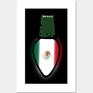 Mexico Flag Christmas Light Posters and Art